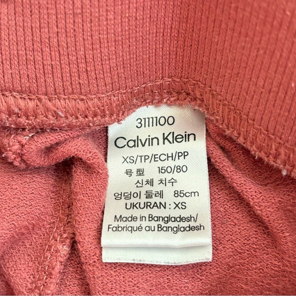 Calvin Klein Pink CK Pattern Cotton Cuffed Joggers - Picture 15 of 16